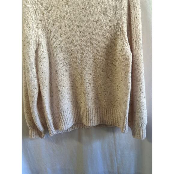 Vylette Cream/Light Blush Knit Metallic Speckled Sweater – Size L - Picture 6 of 7
